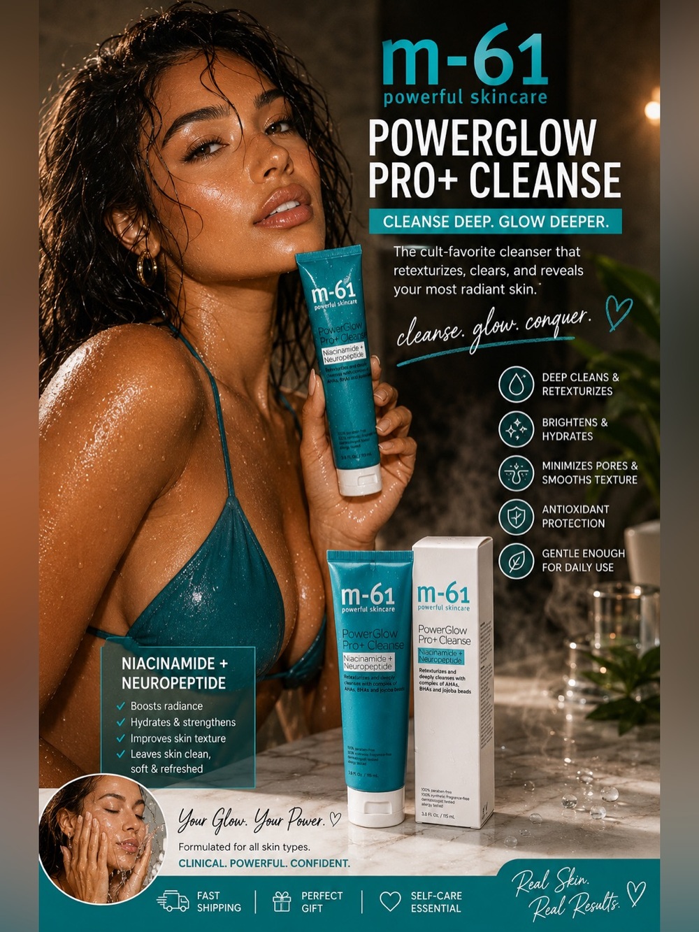 M-61 PowerGlow Pro+ Cleanse — Facial Cleanser
